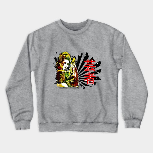 Anime Geisha Design Crewneck Sweatshirt by imshinji